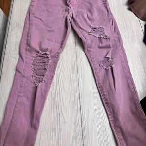 American Eagle Outfitters Pink High-Rise Stretch Jeans